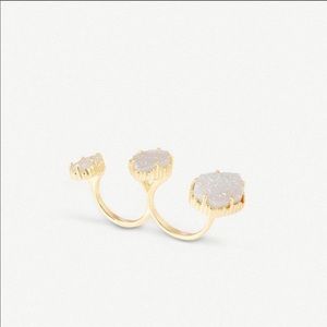 Kendra Scott White Drusy Naomi Double Ring in Gold